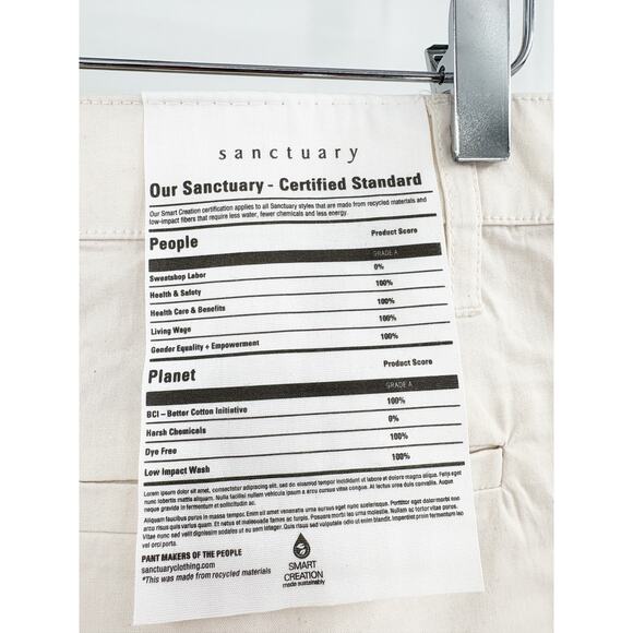 SANCTUARY Pants Size 33 NEW Y2K Strappy Cargo Standard Rise Pant Eco Natural - Picture 11 of 12